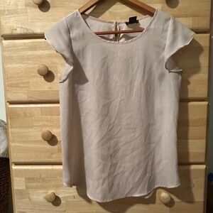 Semi Sheer Ruffle Shoulder Top